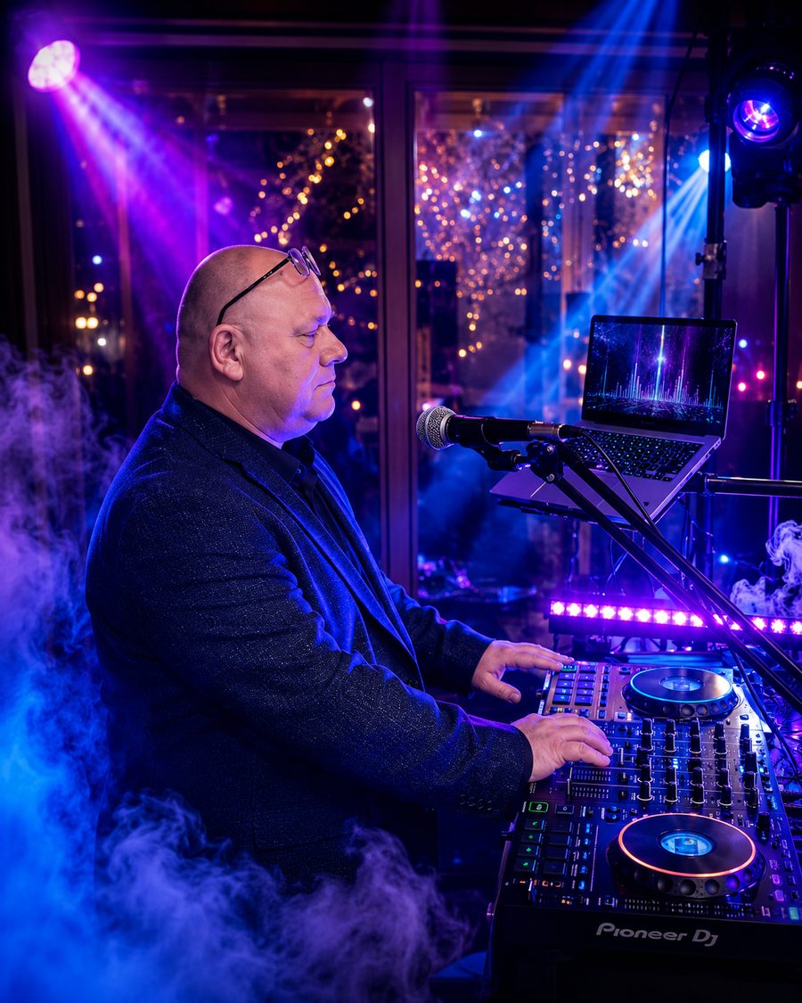 DJ FUJI za mixpultom počas akcie
