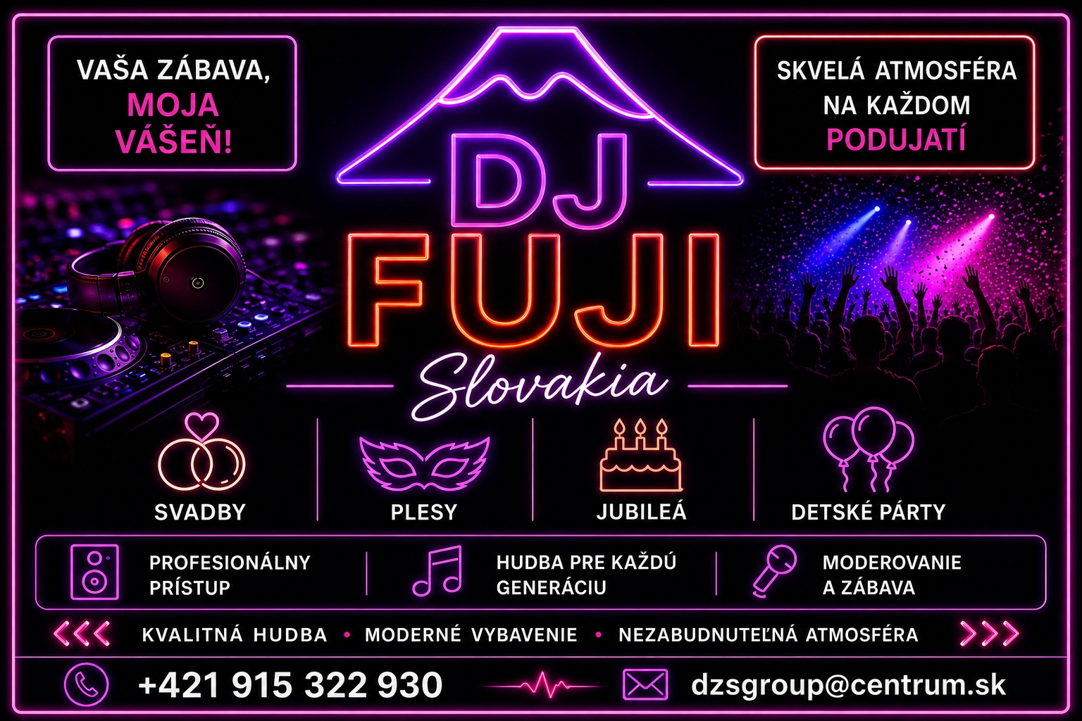 DJ FUJI Slovakia — ozvučenie a osvetlenie